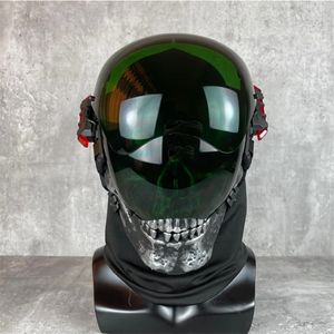 Party Masks Cyber ​​Punk Cosplay Bloodsport DC Skull Mask med LED Light Music Festival och Rock Scene Prop Forhalloween 220826