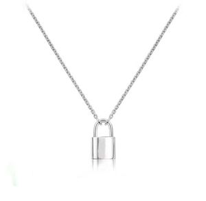 Silver Jewelry lock Shaped Hoop Necklaces For Women Fashion Gift Three Colors