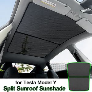 Parasole per tetto apribile stile diviso per Tesla Model Y 3 2022 2021 Parasole per tetto apribile Model3 ModelY Accessori Protezione per lucernario Ombreggiatura UV Protezione per la privacy dell'auto