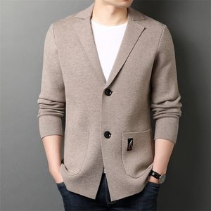 Мужской пиджак, весна/осень, мужские повседневные свободные вязаные однотонные пальто, деловой пиджак высокого качества, большие размеры 3XL 220514