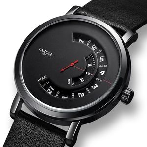 Uthai CQ57 Mens Quartz Wrist Watch Clock Leather Strap Sport Business عرض عدوى عازلة للماء بسيطة للذكور 220530