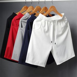 Jodimitty Weiße Shorts für Herren, japanischer Stil, Polyester, Laufsport, für Freizeit, Sommer, elastische Taille, solide 220621