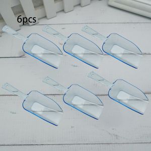 6st Mini Plastic Ice Scoops Transparant spade för godisdessertkorn Birthday Wedding Party Supplies Kitchen Accessories 220509