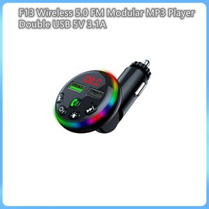 F13 FM Verici Audio Alıcı MP3 çalar 3.1a 2 USB Hızlı Şarj Handfree Bluetooth uyumlu 5.0 Araba Kiti