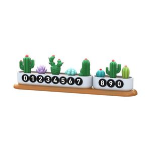 Interior Decorations Creative Succulent Green Plants Car Number Plate Stop Sign Parking DecorationInterior