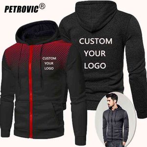 Petrvoic 2022 Custom Brand Men's Hoodies Jackets春秋の長袖スウェットシャツカジュアルスポーツジッパーアウトドアトップコートY220716