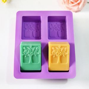 Moldes de cozimento cor roxa Excelente 4 grades artesanato suprimentos de molde de silicone reutilizável para homebaking