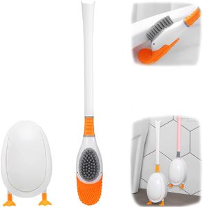 2022 Spazzola da toilette Anatra Diving, Pennelli a parete multifunzionale Pennelli da water, Silicone Flex Brush Brush con supporti Set per bagno WC Sesso di pulizia