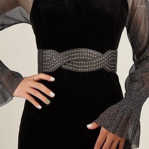 Belts Ladies Corset Elastic Rivet Wide Girdle Dress Coat Suit Shirt Decoration High Quality For Women Luxury Designer Brandbelts Donn22