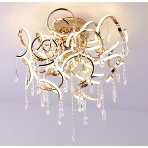 Подвесные лампы Современные простые светодиодные роскошные люстры домашний декор розовый золото k9 crystal deco offtures