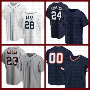 2022 Nova Detroit Baseball Jersey 28 Javier Baez Mens Miguel Cabrera Kirk Gibson Tucker Barnhart Jacoby Jones Dustin Garneau Jake Rogers Jonathan Schoop Victor Reyes