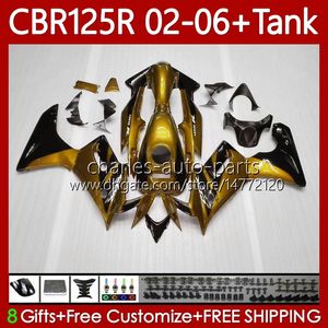 Body + Serbatoio per Honda CBR-125R 125CC CBR125RR CBR 125CC CBR125RR CBR 125 R CC 02-06 Bodywork 124No.36 CBR-125 CBR125R GOLDEN BLACK 02 03 04 05 06 CBR 125R 2002 2003 2004 2005 2006 carenatura