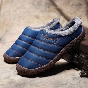 Plus Size 3648 Pantofole da uomo invernali Pantofole da casa Scivoli Scarpe di cotone unisex Plus Velluto caldo panno impermeabile Scarpe casual da uomo 201023