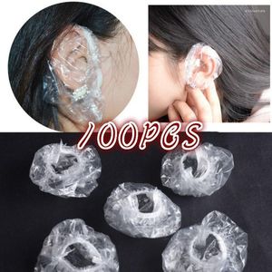 Berets 100pcs/лот одноразовый ушной чехол Prett Pro Pro Hair Salon прозрачные наушники для душа водонепроницаемы