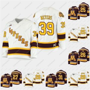 CEOMIT 2021 B1G Турнир Vintage Jack Perbix Jersey Minnesota Золотые суслики Карл Фиш Блейк Маклафлин Сэм Россини Джаред Мо Бен Мейерс Лед