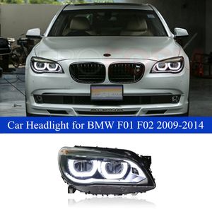 BMW 7 Serisi için Araba Işığı F02 LED Gündüz Koşu Far Montajı 2009-2014 730i 735i 740i Sinyal Lens Otomatik Lamba