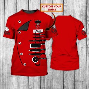 T-shirt moda Nome personalizzato Master Chef Stampa 3D rossa T-shirt sportiva unisex manica corta estiva da uomo DW16 220420