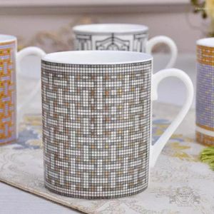 Mugs Christmas High Grade Afternoon Tea Cups Ceramic Mug 300 Ml For Coffee Milk Black Bone China H Mosaic Lattice CanecasMugs