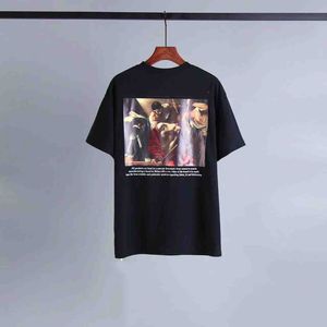Moda marka marka Tshirt olej do malowania nadruk krótkie rękawy męskie t-shirt T-shirt swobodna koszulka x drukowanie letnie topy