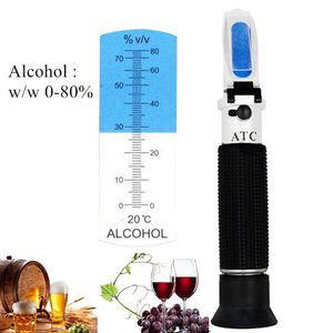 주류 알코올 미터 굴절계 굴절계의 알코올 농도 검출기 0-80% 알코올 미터 Oenometer