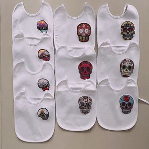 Skull Head Waterproof Bibs for Baby Infant Toddler Cotton Soft Saliva Towel Burp Cloth Halloween Gift