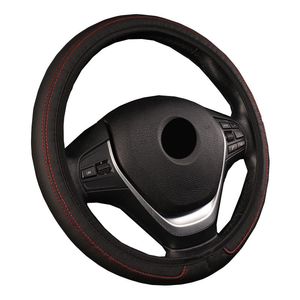 Steering Wheel Covers Colors Car Cover Wrap Volant Artificial Leather Non-slip For 37-38CM No Inner Ring Braid On The WheelSteering