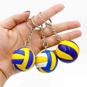 Moda Voleibol Keychain Mini PVC Voleibol Chaveiro Carro Chaveiro Bola Chave Titular Titular Anel para Homens Mulheres G220421