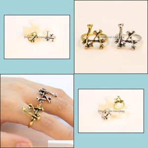 Band Rings Jewelry Wholesale 10Pc Fashion Bone Combination 