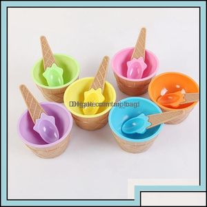 Eiscreme-Werkzeuge, Küche, Küche, Esszimmer, Bar, Hausgarten, Kinderschüsseln, Tasse, Paare, Schüssel, Geschenke, Dessertbehälter, Halter mit Löffel, beste Kinder