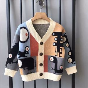 Spring Autumn Children Cartoon Cardigan Sweater Boys Clothes Kids Cute Children's Coats Outerwear Jackets Clothing Fashion 220728