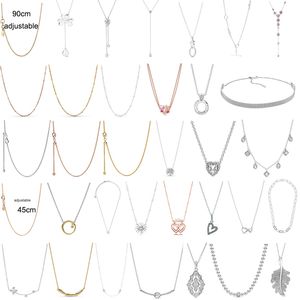 neue trendige 100 925 Sterling Silber Halskette verstellbare Damenschmuck Modeaccessoires kostenloser Großhandelsversand