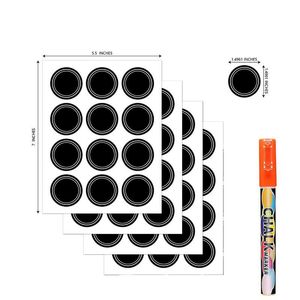 壁のステッカーの丸い形の取り外し可能な黒板スパイスマーカーのポリ塩化ビニールの防水ラベルチョーク塩瓶