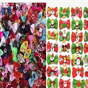 200pcs/lot Pet Hair Bows bowknot hairpin head flower Supplies Dog Grooming Holiday Accessories Y1022303V