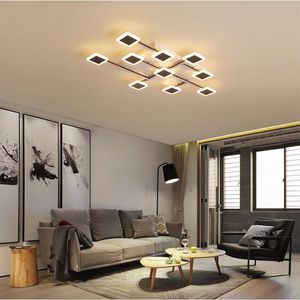 Pendelleuchten, LED-Deckenleuchte, quadratisch, Acryl, L-förmig, Schlafzimmer, Wohnzimmer, einfache Lampe, Innenbeleuchtung, RC dimmbares Licht