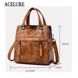 Cross Body Casual Fashion PU Leather Big Pack Handbags Women Evening Bags Multifunction Bookbags School Bag For Teenage Girls Girl Rucksack