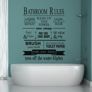 Wandaufkleber Toilette Badezimmer Dekoration Regeln Aufkleber Hände waschen Aufkleber Kinder Regel Poster