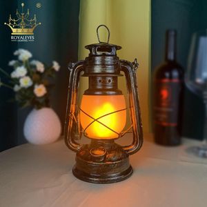 Bordslampor Dimble Iron Vintage Kerogen Flame Lamp Readgeble Lantern Creative Industrial Retro Bar Flimrande Lamptable