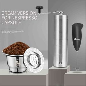 Espresso Capsulas de Cafe Recargáveis ​​Nespresso Aço inoxidável Hole quadrado Cápsula Reciliável Nespressule PODS reutilizável 210326