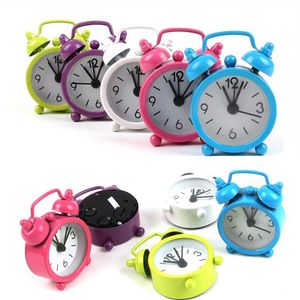 Mini Solid Color Alarm Clock Metal Studenter Små bärbara fickklockor Hushållens dekoration Justerbar elektronisk timer BH4814 WLY