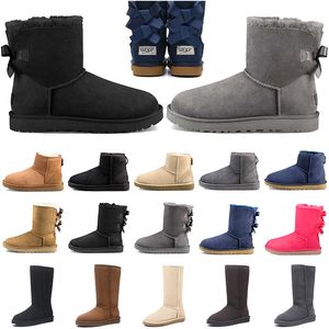 Women Winter Snow Boots مصمم الكستناء الوردي الأسود البحري الأزرق الأحمر رمادي رمادي الحذاء في الهواء الطلق حجم 36-41