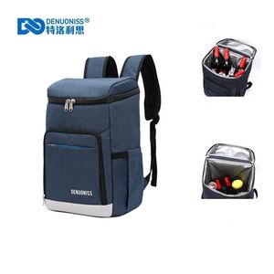 DENUONISS Suitable Picnic Cooler Backpack Thicken Waterproof Large Thermo Bag Refrigerator Fresh Keeping Thermal Insulated Bag 220718