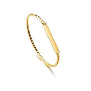 Bangle Custom Name ID armband armband Fashion Guldfärg Rostfritt stål Manschettarmband för kvinnliga smycken armlets C