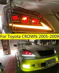 Bilkastare för Toyota Crown LED-strålkastare 2003-2009 Dagsljus med strålkastare LED Turn Signal Front Lamp