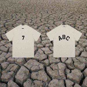 2022 Summer New American Street Retro Print Loose Short Sleeve T-shirt Men's Fashion Brand Fog Versatile T-shirt