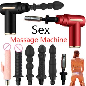 Sexiga maskiner Set Fascia Gun Adapter Vaginal Anal Massage Stimulation Dildos Penis Vibrators Female Masturbator Adult 18 Toys