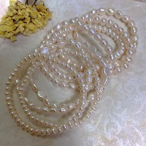 Ссылка цепочка мода настоящие натуральные пресноводные барокко жемчужные браслеты Bangles for Women Women Peace Stone Beads Jewelry Gisters the Year Fawn22
