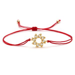チャームブレスレットホワイトキュービックジルコニア平和オリーブリースブレスツブロンズフラッシュCZ Quality Tide Red String Handmade Jewelry Giftcharm