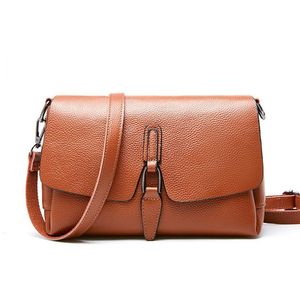 Borse da sera Luxury Genuine Leather Women Shoulder Daily Casual Crossbody Designer di marca Piccola patta Borsa grigia neraSera