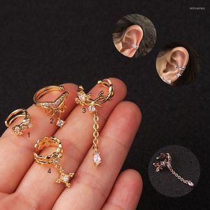 Clip-on Screw Back 1Pc Cartilagine Conch Fake Piercing Jewelry Acciaio inossidabile regolabile Cz Ear Cuff No EarringClip-on Clip-onClip-on Mill2