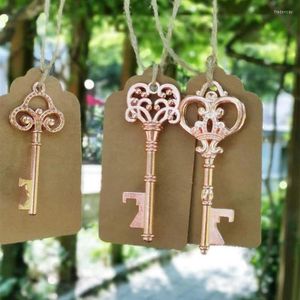 Keychains 6x Rustic Vintage Skeleton Key Bottle Opener Corkscrews For Wedding Favors Party Gifts Souvenirs Decor Fred22